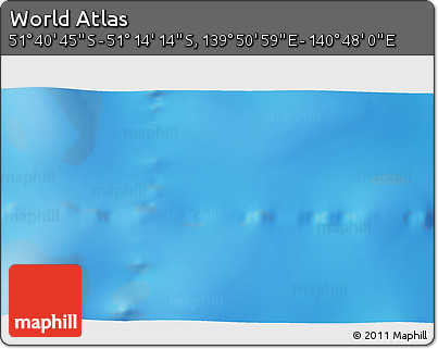Physical 3D Map of the Area around 51° 27' 30" S, 140° 19' 29" E