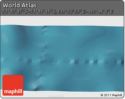 Satellite 3D Map of the Area around 51° 27' 30" S, 140° 19' 29" E