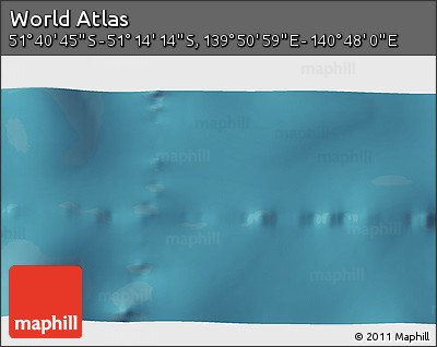Satellite 3D Map of the Area around 51° 27' 30" S, 140° 19' 29" E