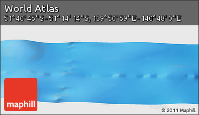 Physical Panoramic Map of the Area around 51° 27' 30" S, 140° 19' 29" E