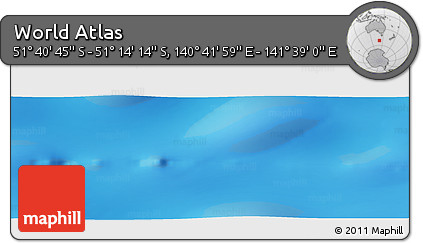 Physical Panoramic Map of the Area around 51° 27' 30" S, 141° 10' 30" E