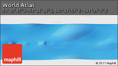 Physical Panoramic Map of the Area around 51° 27' 30" S, 141° 10' 30" E
