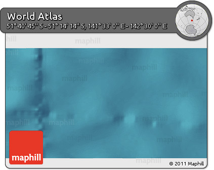 Satellite 3D Map of the Area around 51° 27' 30" S, 142° 1' 30" E