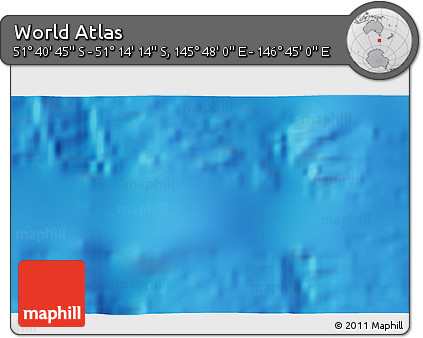 Physical 3D Map of the Area around 51° 27' 30" S, 146° 16' 30" E
