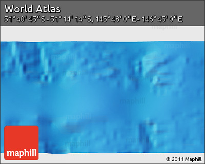 Physical 3D Map of the Area around 51° 27' 30" S, 146° 16' 30" E