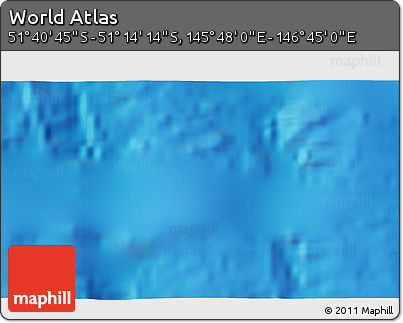 Physical 3D Map of the Area around 51° 27' 30" S, 146° 16' 30" E
