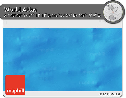 Physical 3D Map of the Area around 51° 27' 30" S, 148° 49' 29" E