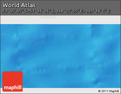 Physical 3D Map of the Area around 51° 27' 30" S, 148° 49' 29" E