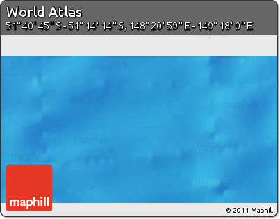Physical 3D Map of the Area around 51° 27' 30" S, 148° 49' 29" E