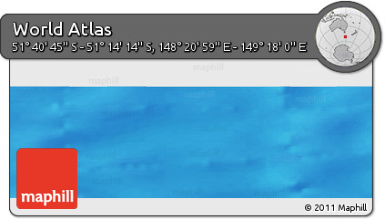 Physical Panoramic Map of the Area around 51° 27' 30" S, 148° 49' 29" E
