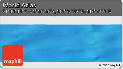 Physical Panoramic Map of the Area around 51° 27' 30" S, 148° 49' 29" E