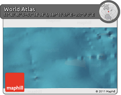 Satellite 3D Map of the Area around 51° 27' 30" S, 149° 40' 30" E