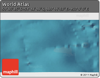 Satellite 3D Map of the Area around 51° 27' 30" S, 149° 40' 30" E