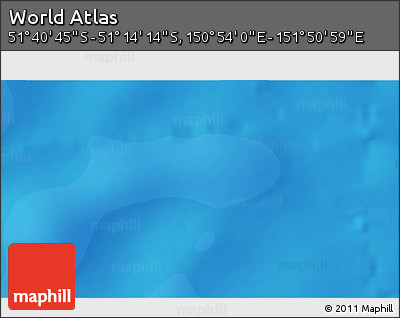 Political 3D Map of the Area around 51° 27' 30" S, 151° 22' 30" E