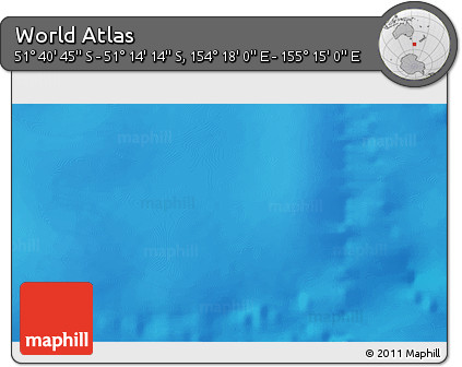 Physical 3D Map of the Area around 51° 27' 30" S, 154° 46' 30" E