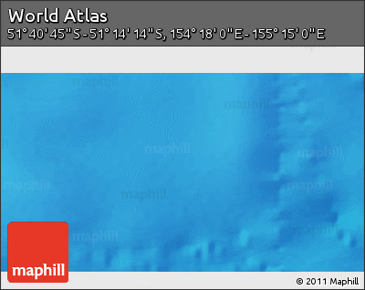 Physical 3D Map of the Area around 51° 27' 30" S, 154° 46' 30" E
