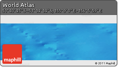 Physical Panoramic Map of the Area around 51° 27' 30" S, 155° 37' 30" E