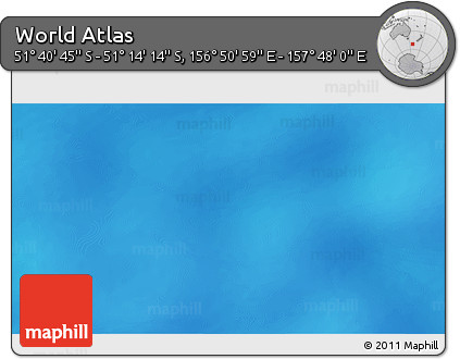 Physical 3D Map of the Area around 51° 27' 30" S, 157° 19' 29" E