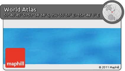 Physical Panoramic Map of the Area around 51° 27' 30" S, 157° 19' 29" E