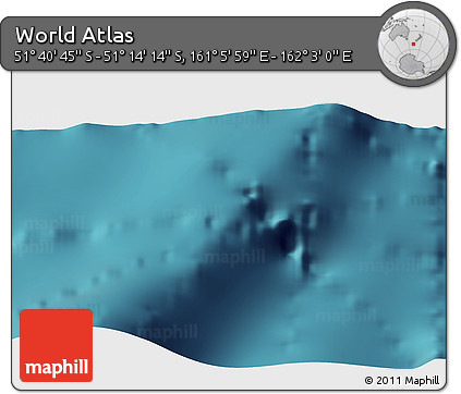 Satellite 3D Map of the Area around 51° 27' 30" S, 161° 34' 29" E