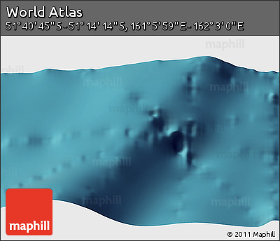 Satellite 3D Map of the Area around 51° 27' 30" S, 161° 34' 29" E