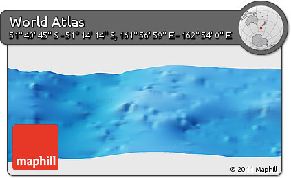 Physical Panoramic Map of the Area around 51° 27' 30" S, 162° 25' 30" E