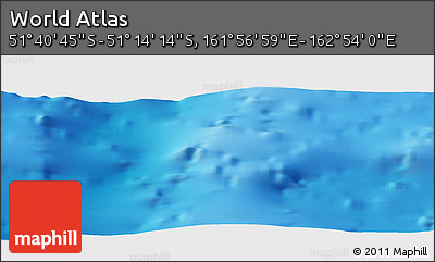 Physical Panoramic Map of the Area around 51° 27' 30" S, 162° 25' 30" E