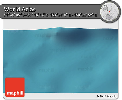 Satellite 3D Map of the Area around 51° 27' 30" S, 164° 7' 30" E