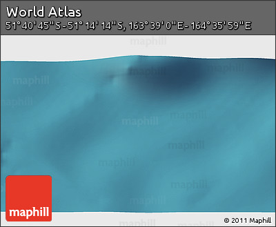 Satellite 3D Map of the Area around 51° 27' 30" S, 164° 7' 30" E