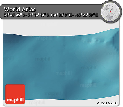 Satellite 3D Map of the Area around 51° 27' 30" S, 164° 58' 29" E
