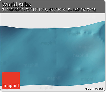 Satellite 3D Map of the Area around 51° 27' 30" S, 164° 58' 29" E