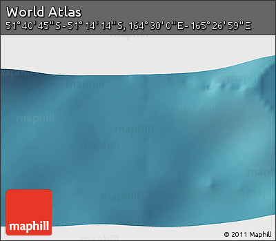 Satellite 3D Map of the Area around 51° 27' 30" S, 164° 58' 29" E