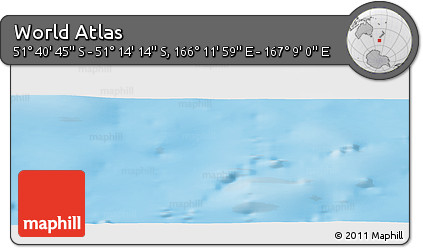 Physical Panoramic Map of the Area around 51° 27' 30" S, 166° 40' 30" E