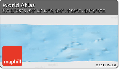 Physical Panoramic Map of the Area around 51° 27' 30" S, 166° 40' 30" E