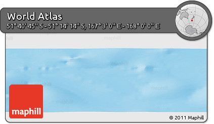 Physical Panoramic Map of the Area around 51° 27' 30" S, 167° 31' 30" E