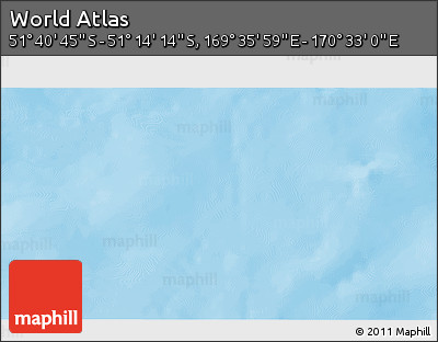 Physical 3D Map of the Area around 51° 27' 30" S, 170° 4' 29" E