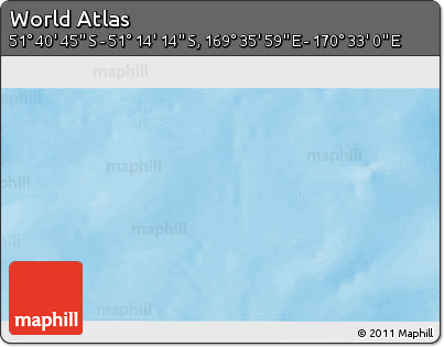 Physical 3D Map of the Area around 51° 27' 30" S, 170° 4' 29" E