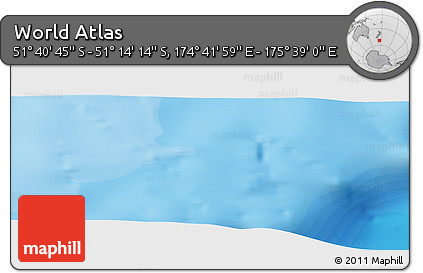 Political Panoramic Map of the Area around 51° 27' 30" S, 175° 10' 30" E