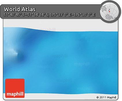 Physical 3D Map of the Area around 51° 27' 30" S, 176° 1' 30" E