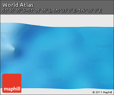 Physical 3D Map of the Area around 51° 27' 30" S, 176° 1' 30" E