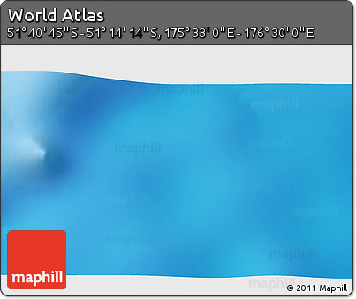 Physical 3D Map of the Area around 51° 27' 30" S, 176° 1' 30" E