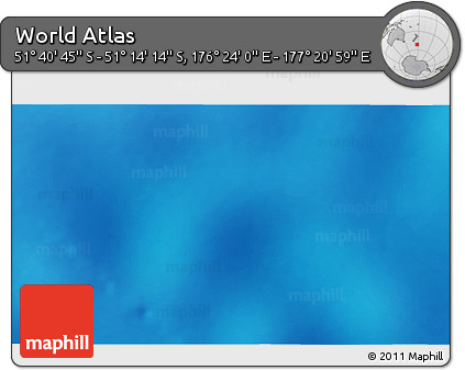 Physical 3D Map of the Area around 51° 27' 30" S, 176° 52' 30" E