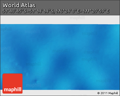 Physical 3D Map of the Area around 51° 27' 30" S, 176° 52' 30" E