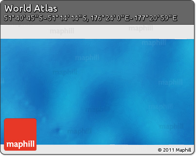 Physical 3D Map of the Area around 51° 27' 30" S, 176° 52' 30" E