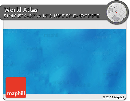 Physical 3D Map of the Area around 51° 27' 30" S, 178° 34' 29" E