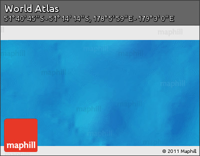Physical 3D Map of the Area around 51° 27' 30" S, 178° 34' 29" E