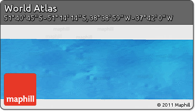Physical Panoramic Map of the Area around 51° 27' 30" S, 38° 10' 29" W