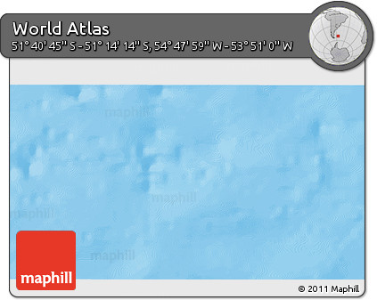 Physical 3D Map of the Area around 51° 27' 30" S, 54° 19' 30" W