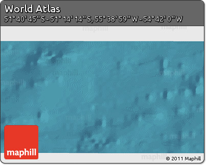Satellite 3D Map of the Area around 51° 27' 30" S, 55° 10' 29" W