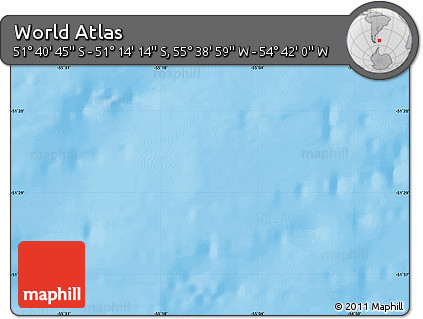 Physical Map of the Area around 51° 27' 30" S, 55° 10' 29" W